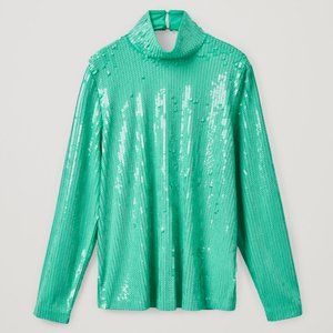 HIGH NECK SEQUIN TOP